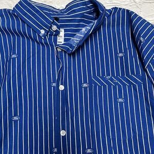David Carey Originals Ford Striped Blue Button Down Top 3XL